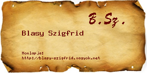 Blasy Szigfrid névjegykártya